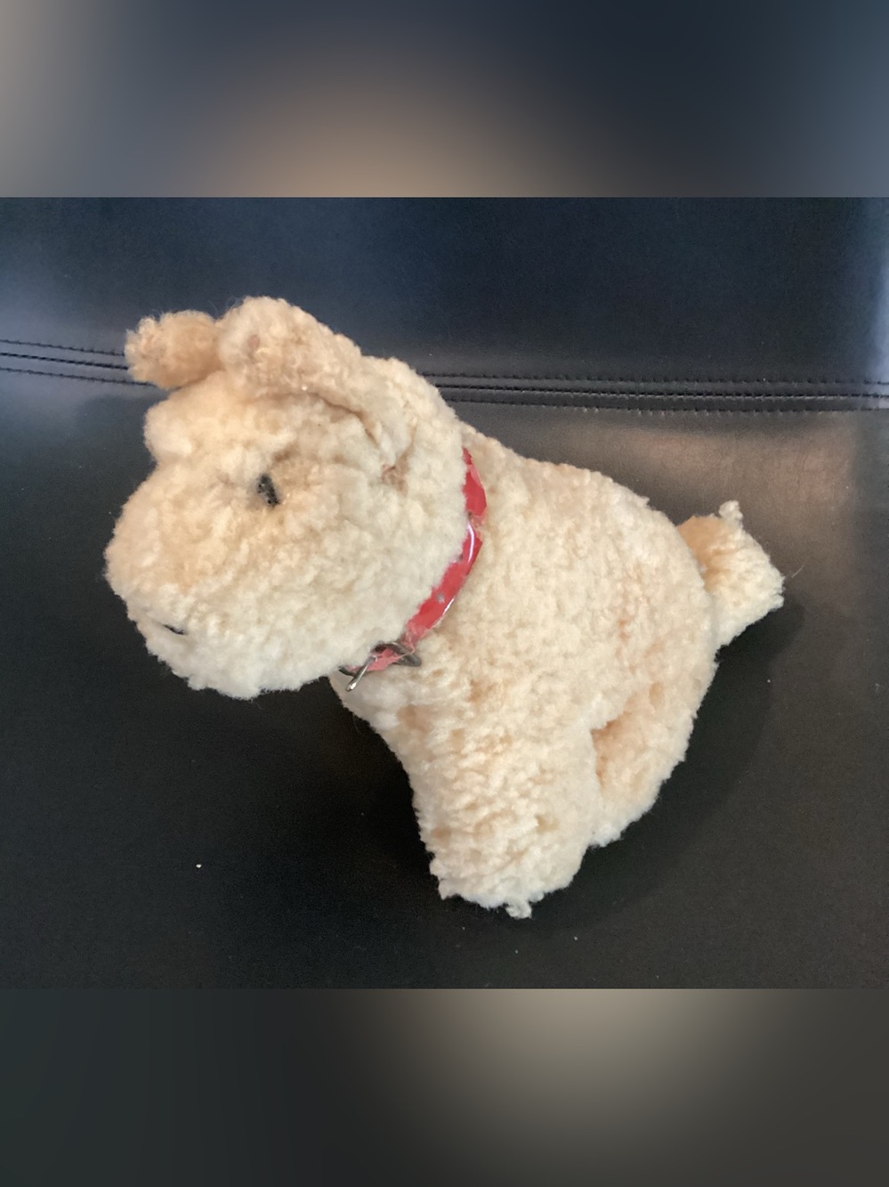 vintage Lelly by Venturelli, plush beige poodle puppy dog toy.  Mid-Century,